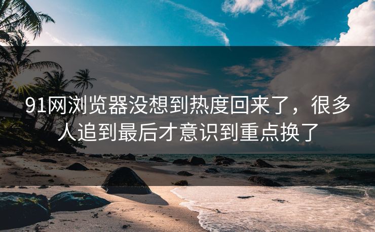 91网浏览器没想到热度回来了，很多人追到最后才意识到重点换了